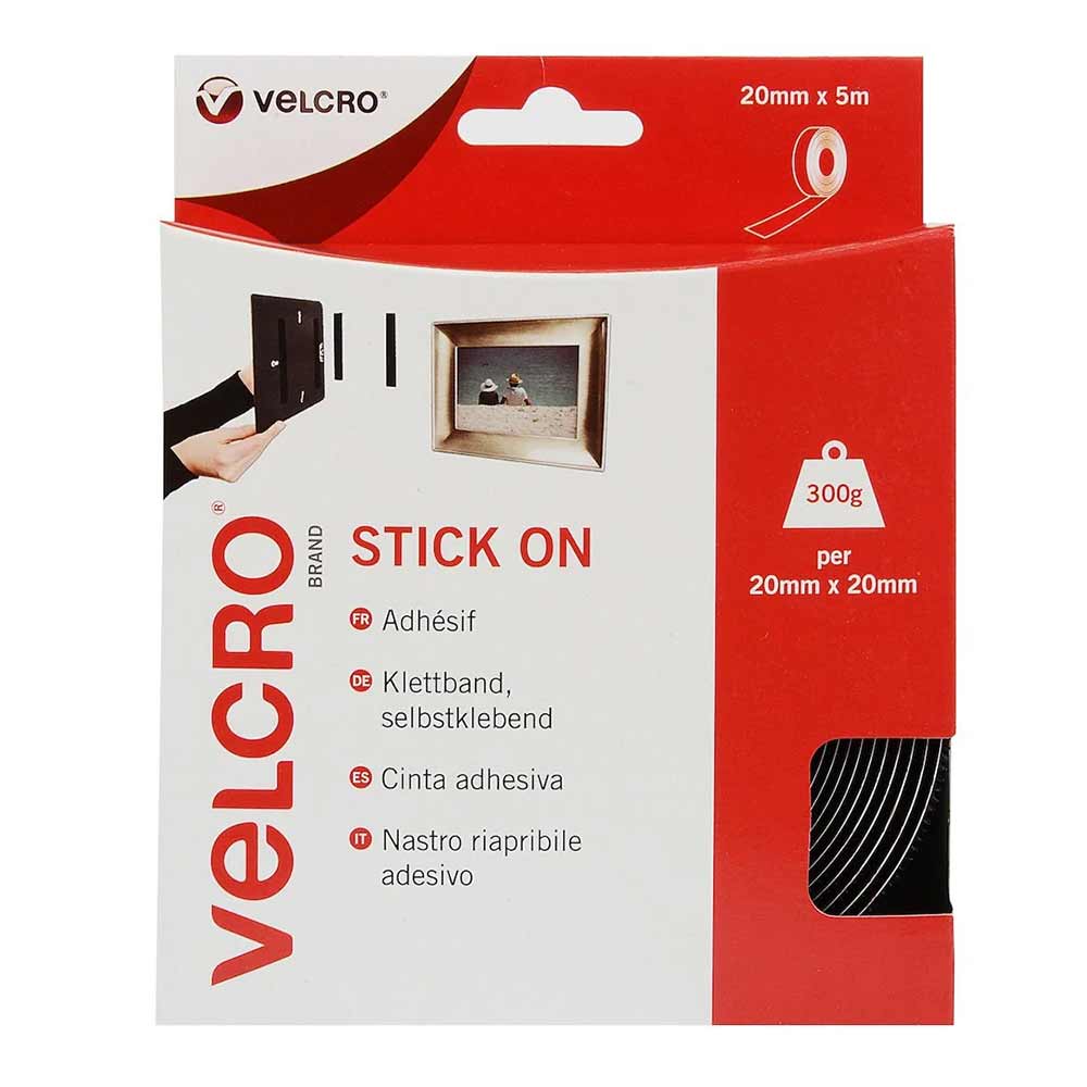 Kardborreband Självhäftande Stick-On® Velcro® 20mm x 5m - Sanojtape SE