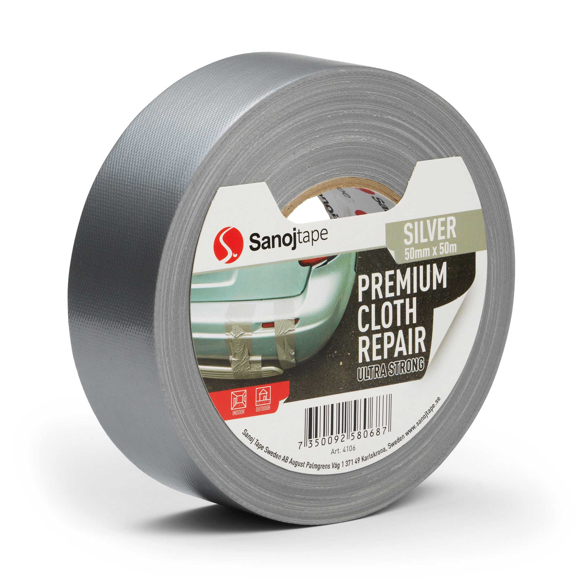 Silvertejp Extra Stark Premium Vävtejp 50mm - Sanojtape SE