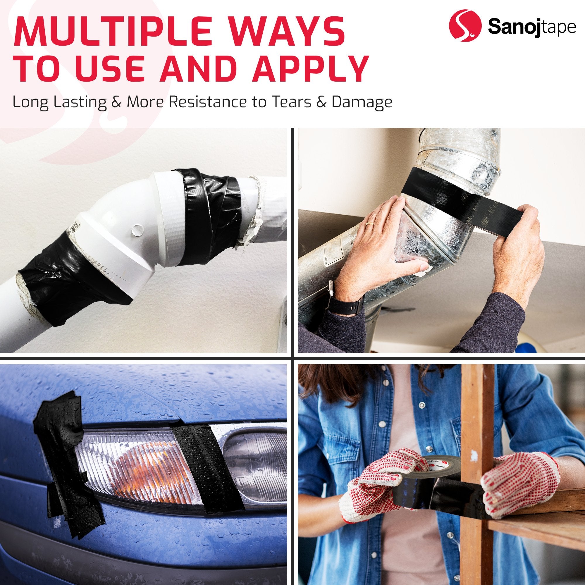 Silvertejp Extra Stark Premium Vävtejp 50mm - Sanojtape SE