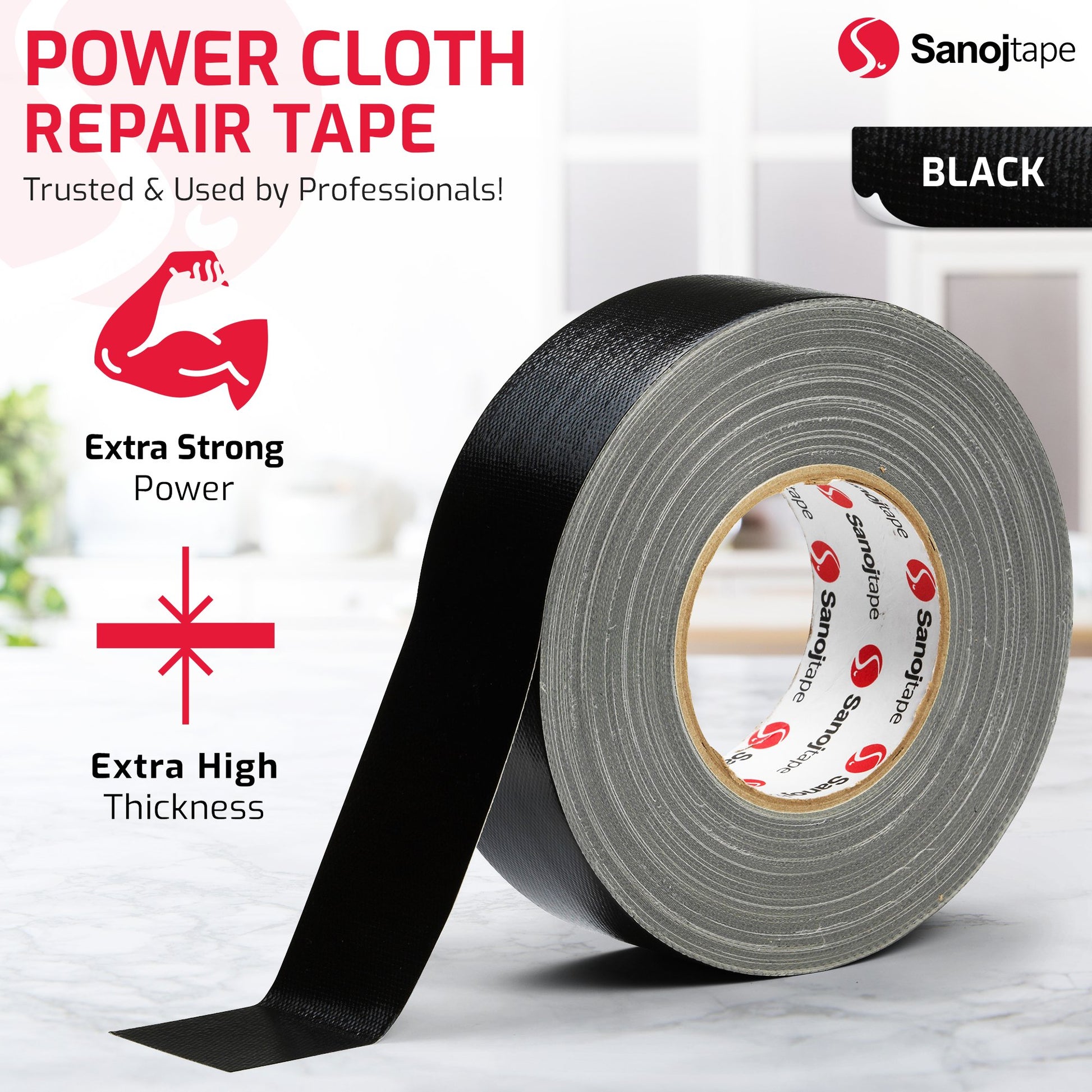 Silvertejp Extra Stark Premium Vävtejp 50mm - Sanojtape SE