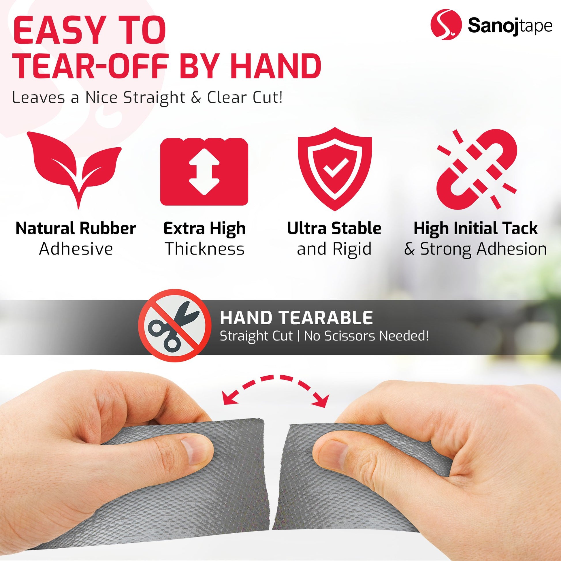 Silvertejp Extra Stark Premium Vävtejp 50mm - Sanojtape SE