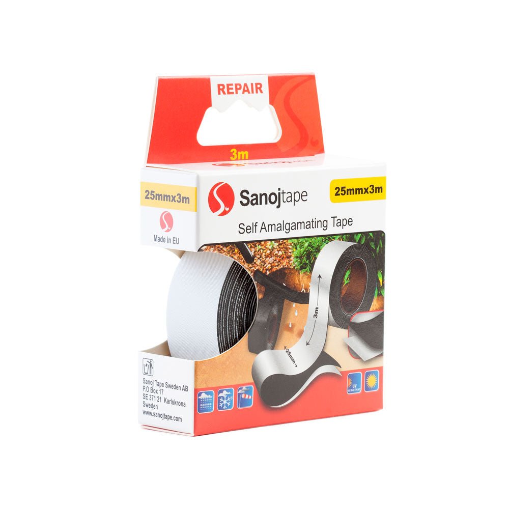 Vulktejp Svart 25mm x 3m - Sanojtape SE
