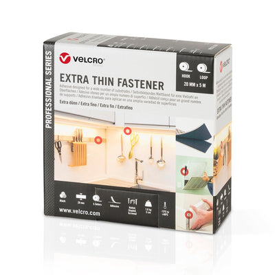 Extra Tunt Kardborreband Självhäftande Velcro® 20mm x 5m - Sanojtape SE