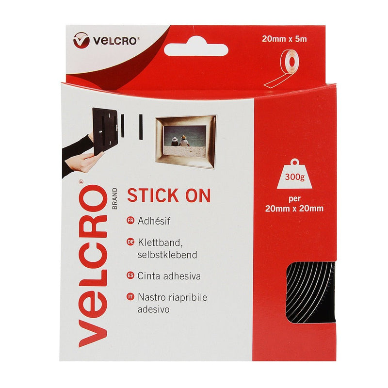 Kardborreband Självhäftande Stick-On® Velcro® 20mm x 5m - Sanojtape SE