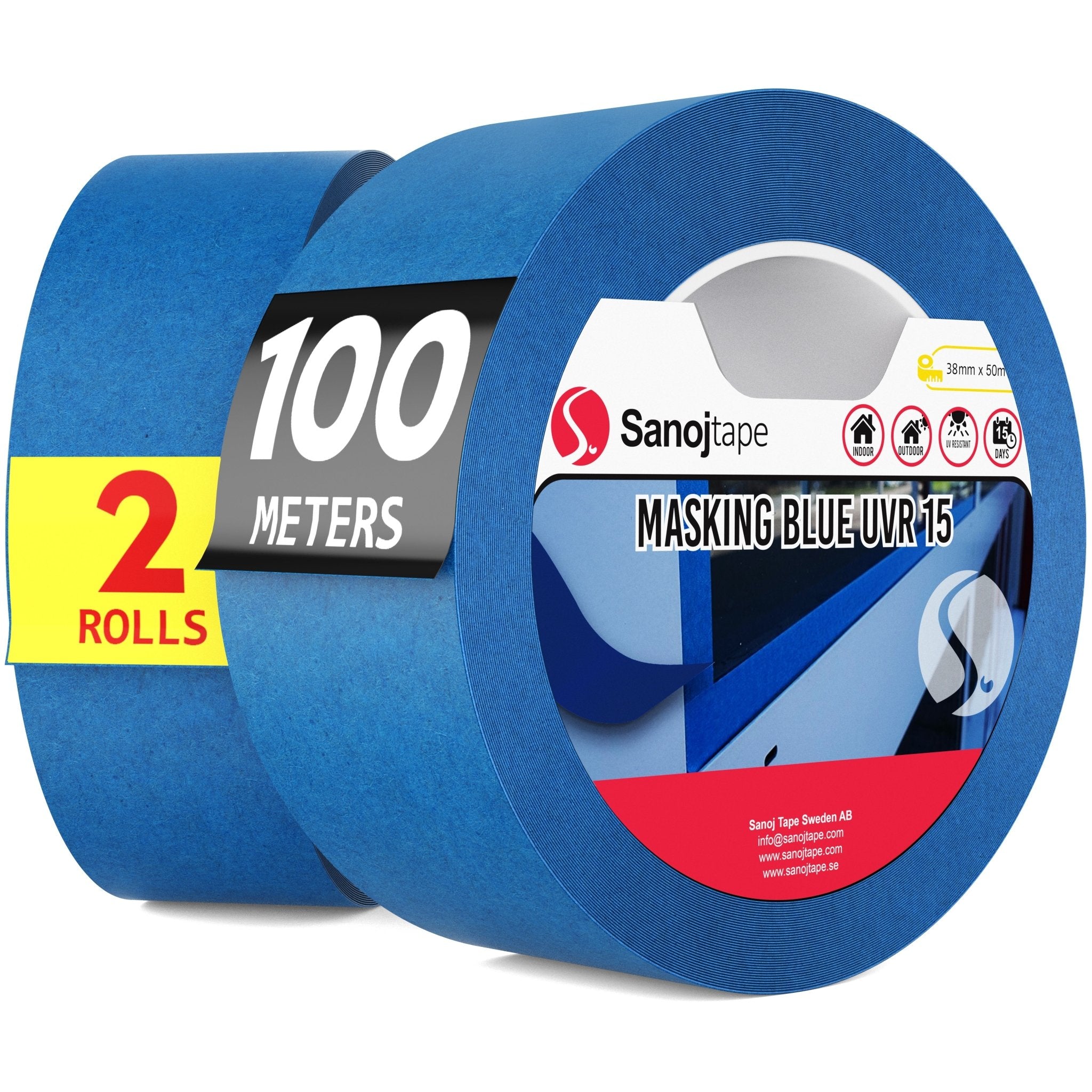 Maskeringstejp Blå 14 Dagar | Maskering för Ute- & Inomhus | Sanojtape - Sanojtape