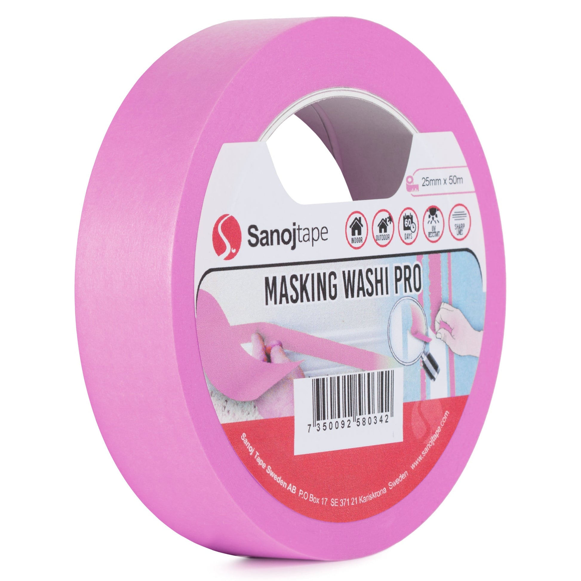 Maskeringstejp Tapet Sensitive 25mm x 50m För Ömtåliga Ytor - Sanojtape